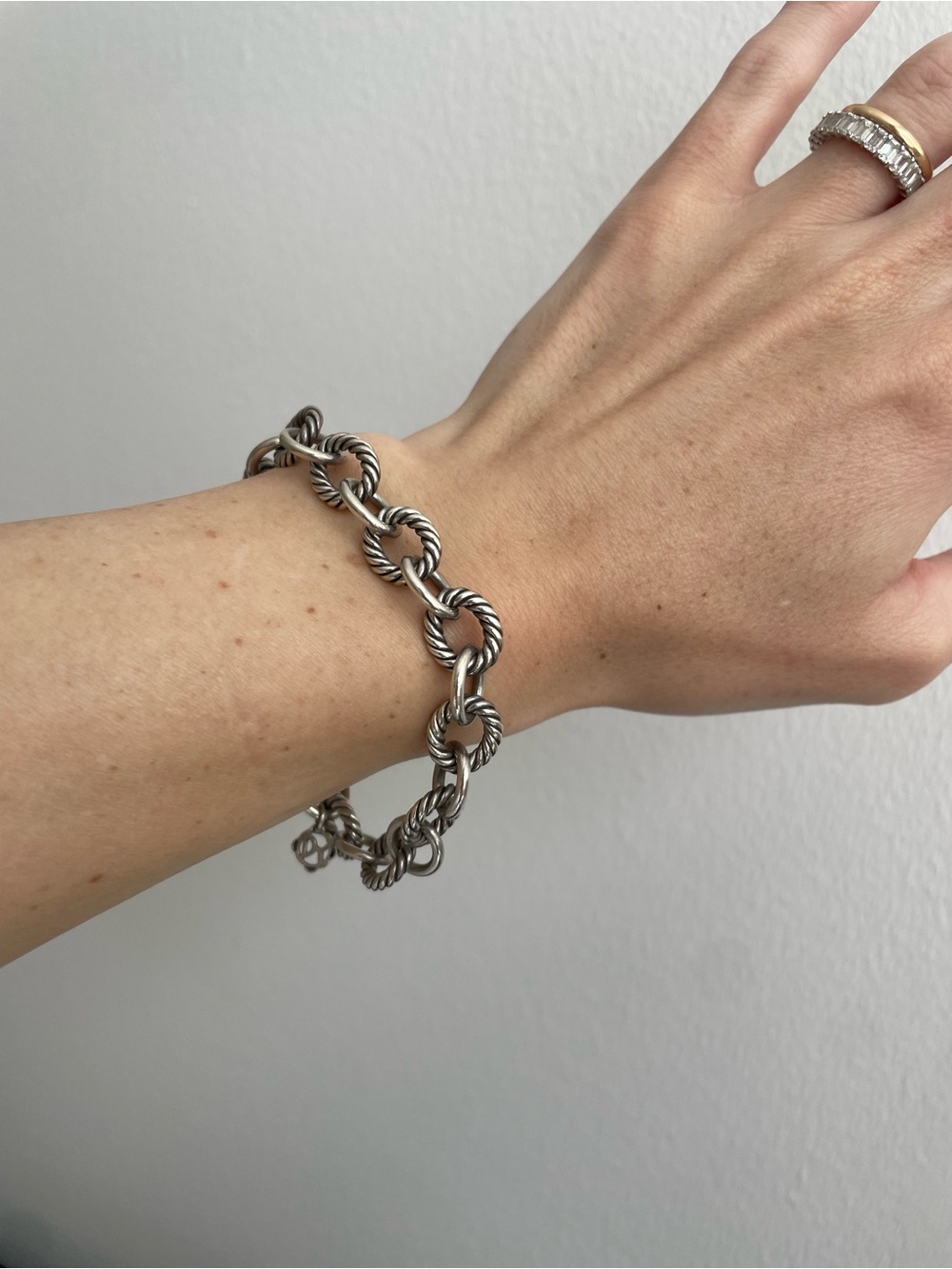 David Yurman Twisted Cable Link Bracelet - Silver